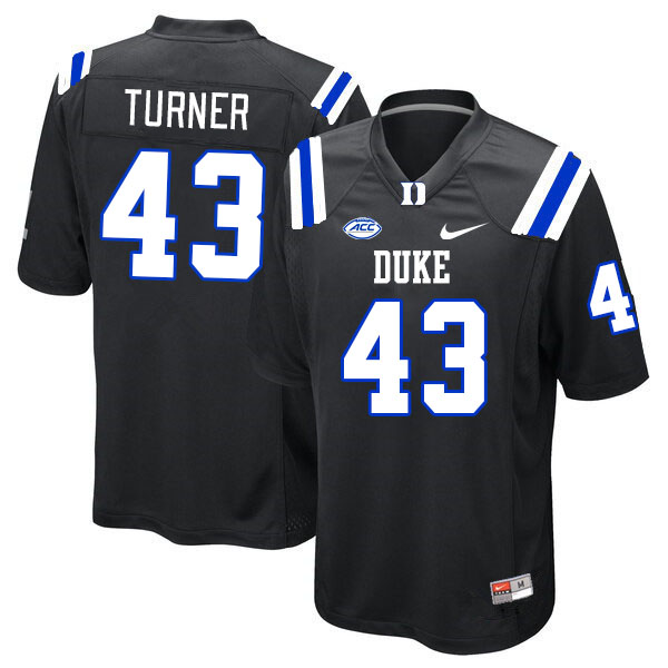 Duke Blue Devils #43 Semaj Turner College Football Jerseys Stitched-Black